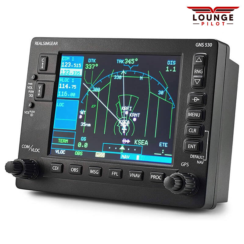 RealSimGear GNS530: Ultra-realistic GPS navigation for flight simulators. Replicates Garmin 530 with tactile buttons and functional knobs. Enhance your training and immersion with virtual ATC like PilotEdge or VatSIM. 5-inch LCD screen displays simulator's Garmin 530 pop-out. Prepare for real-world lessons.