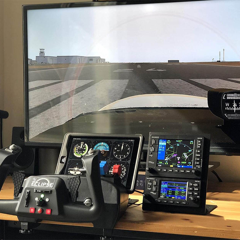 RealSimGear GNS530: Ultra-realistic GPS navigation for flight simulators. Replicates Garmin 530 with tactile buttons and functional knobs. Enhance your training and immersion with virtual ATC like PilotEdge or VatSIM. 5-inch LCD screen displays simulator's Garmin 530 pop-out. Prepare for real-world lessons.
