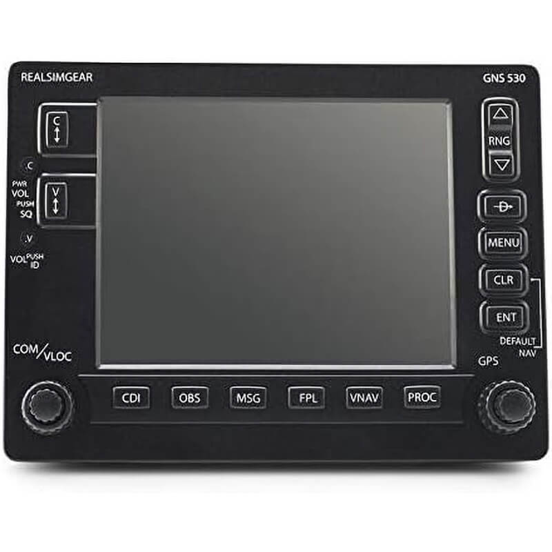 RealSimGear GNS530: Ultra-realistic GPS navigation for flight simulators. Replicates Garmin 530 with tactile buttons and functional knobs. Enhance your training and immersion with virtual ATC like PilotEdge or VatSIM. 5-inch LCD screen displays simulator's Garmin 530 pop-out. Prepare for real-world lessons.