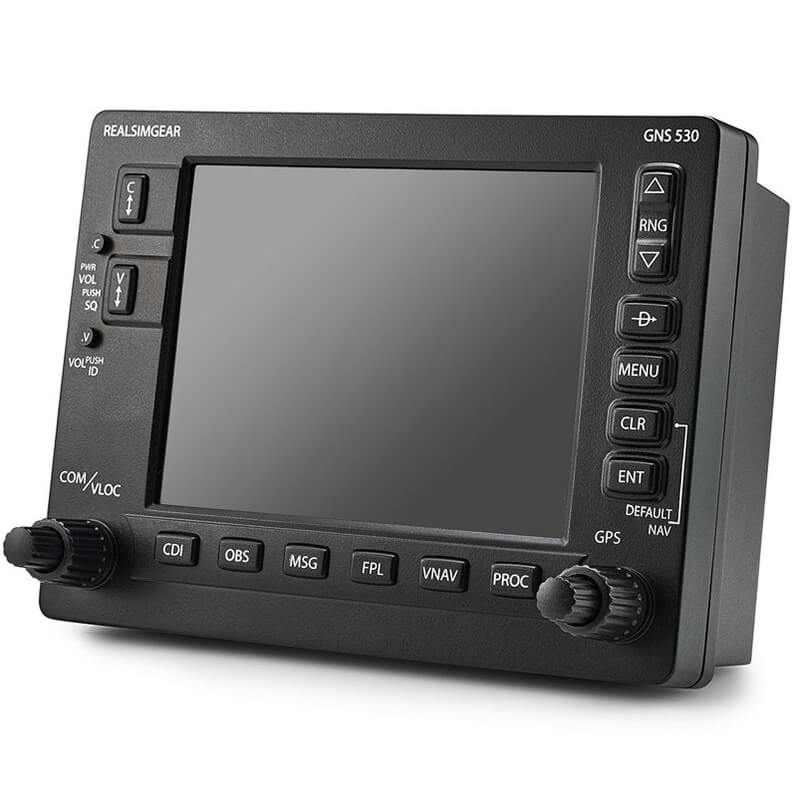 RealSimGear GNS530: Ultra-realistic GPS navigation for flight simulators. Replicates Garmin 530 with tactile buttons and functional knobs. Enhance your training and immersion with virtual ATC like PilotEdge or VatSIM. 5-inch LCD screen displays simulator's Garmin 530 pop-out. Prepare for real-world lessons.