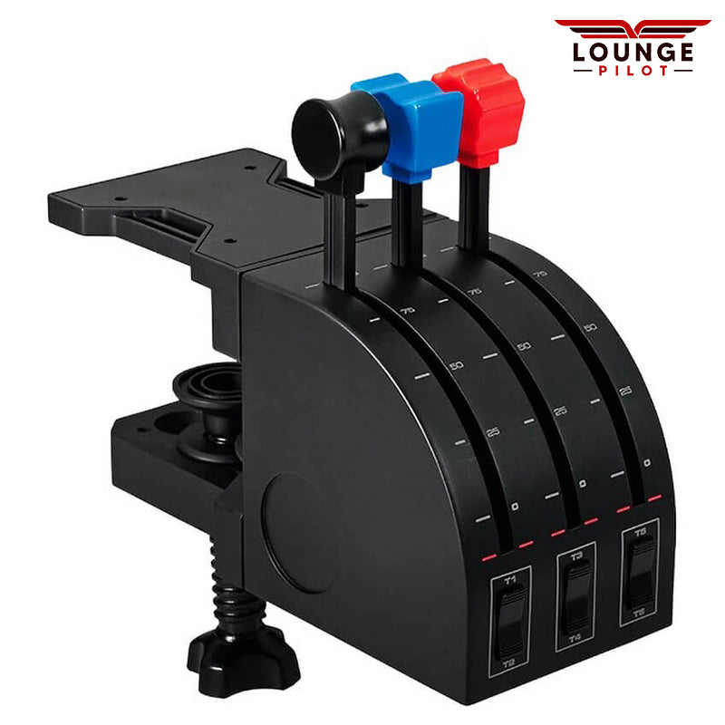 Enhance flight simulation with the Logitech Saitek Pro Flight Throttle Quadrant. Customize controls for throttle, trim, and more. Versatile design with programmable switches. Mount on desk for easy access. Includes additional lever heads for personalized layout. Compatible with major flight sims. Saitek Smart Technology for customization. Six buttons for added functionality.