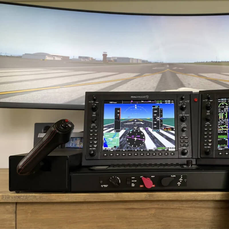 RealSimGear Cirrus Side Stick Yoke: Authentic flight sim controller for Cirrus aircraft, featuring dual axis control loading and leather grip. Exact replica of Cirrus SR20/SR22 yoke with force feedback. Matches real aircraft travel, selectable control loading, electric trim, autopilot simulation. Compact design, hand-stitched leather handle. Perfect for pre-takeoff checklist practice.