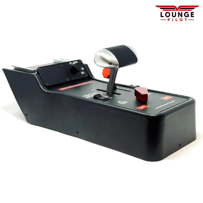 RealSimGear Cirrus Throttle Quadrant: Exact replica of Cirrus SR22 & SR20 aircraft throttle quadrant. CNC machined solid Aluminium throttle handle with TOGA button. Flaps handle with LED flap position indicators. Three-way rocker switch for fuel boost/prime pump. Fuel tank select lever for left/right/off position. Fits Cirrus Desktop Console or Perspective packages. Telescopic support leg (sold separately) for GCU stack attachment. Height adjustable, includes adapter plate.