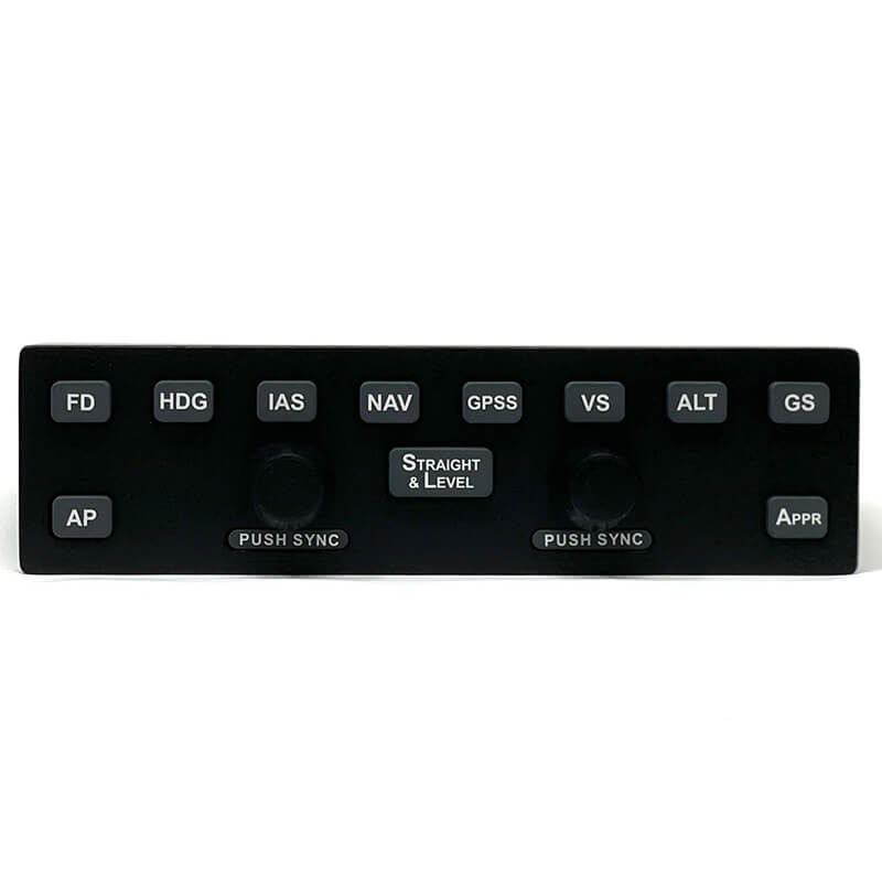 Exact replica of the Avidyne DFC90 autopilot for use with your flight simulator.  This product works especially well with the TorqueSim SR20 and SR22 Entegra edition aircraft where the DFC90 functions are acuratley modeled.  The DFC90 features ultra realistic, silicone rubber buttons that are rated to over 1 million cycles and feature multi color backlighting to match the operating mode of each button.  The unit connects to your PC with a single USB cable.