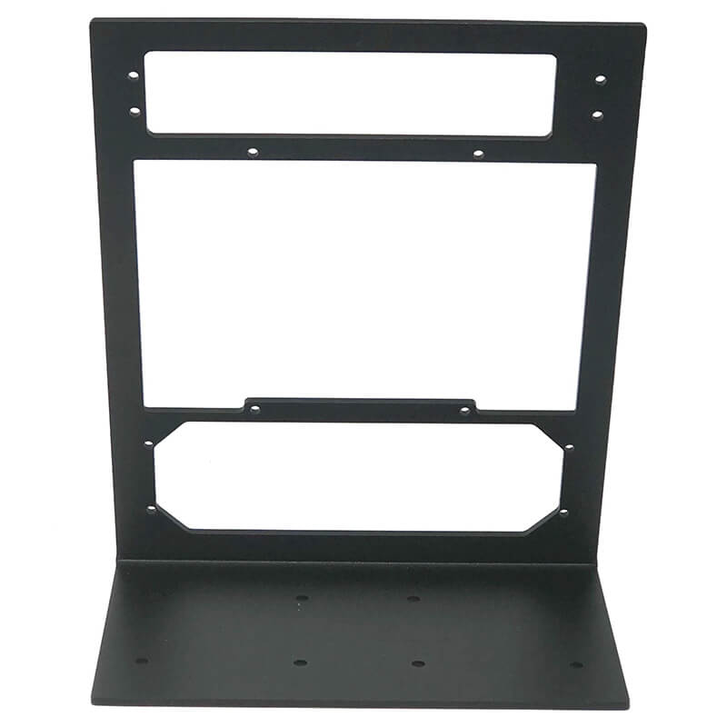 Multi desktop stand for the RealSimGear GNS430, GMA350, and GFC500. Crafted from 3mm stainless steel and finished with a matte black powder coat, this stand features rubber non-slip feet for added stability. It offers a secure, elevated mounting position for your devices, mirroring the installation found in most general aviation aircraft.
