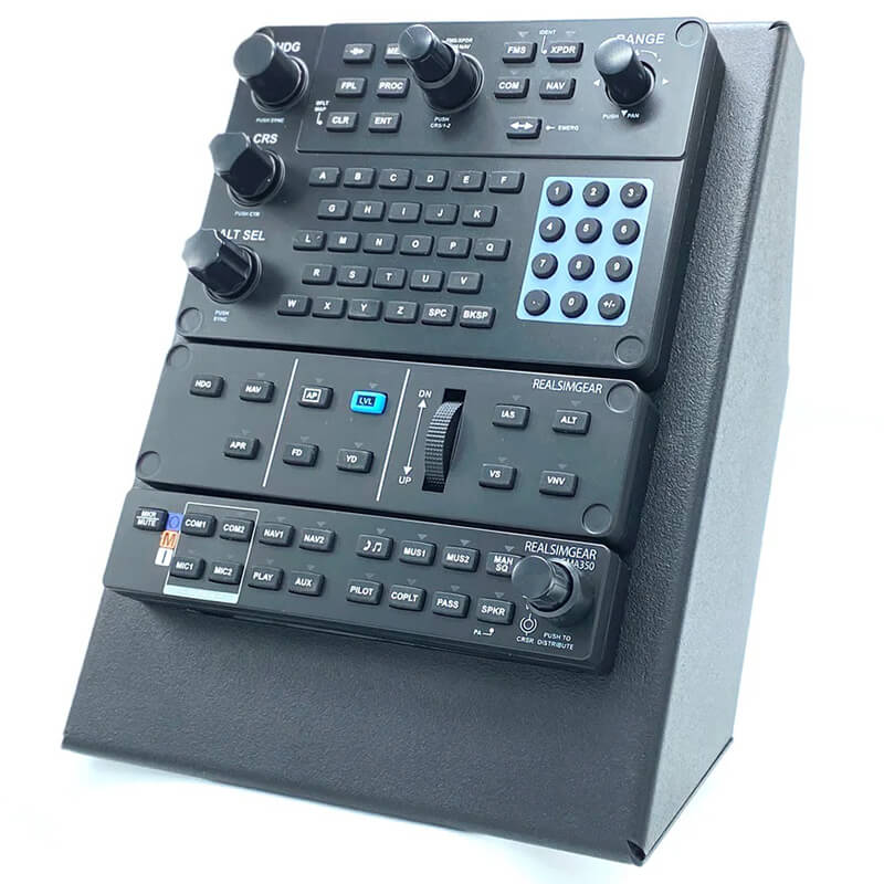 RealSimGear G1000 Suite with Cirrus Perspective Package: The ultimate Cirrus flight training system, featuring G1000 PFD and MFD, Perspective or Perspective+ Centre Console, GFC700 Autopilot panel, GMA350 Audio panel, and more. Compatible with X-Plane, P3D, and MSFS 2020. Fully assembled and pre-configured. Includes realistic buttons and knobs, simple USB connection, and desktop mounts. Easily integrates into existing panels.