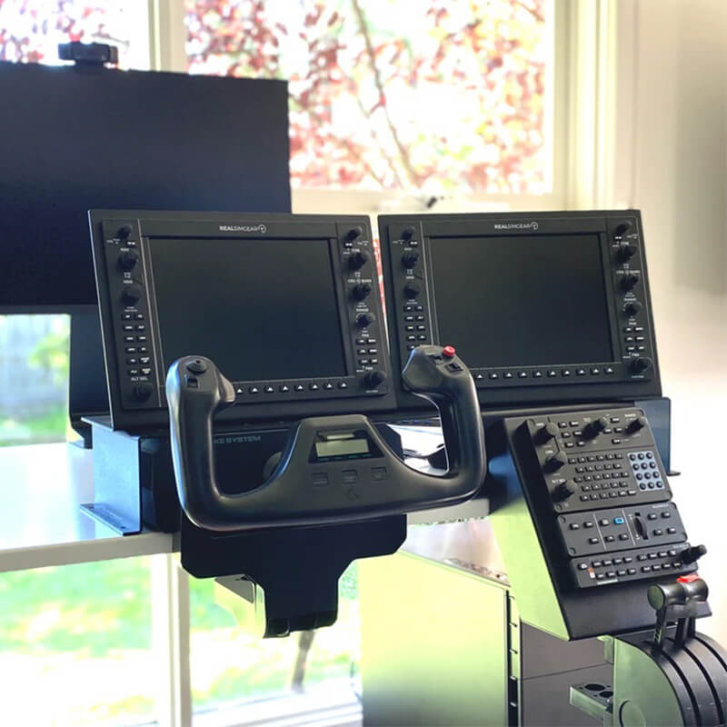 RealSimGear G1000 Suite with Cirrus Perspective Package: The ultimate Cirrus flight training system, featuring G1000 PFD and MFD, Perspective or Perspective+ Centre Console, GFC700 Autopilot panel, GMA350 Audio panel, and more. Compatible with X-Plane, P3D, and MSFS 2020. Fully assembled and pre-configured. Includes realistic buttons and knobs, simple USB connection, and desktop mounts. Easily integrates into existing panels.