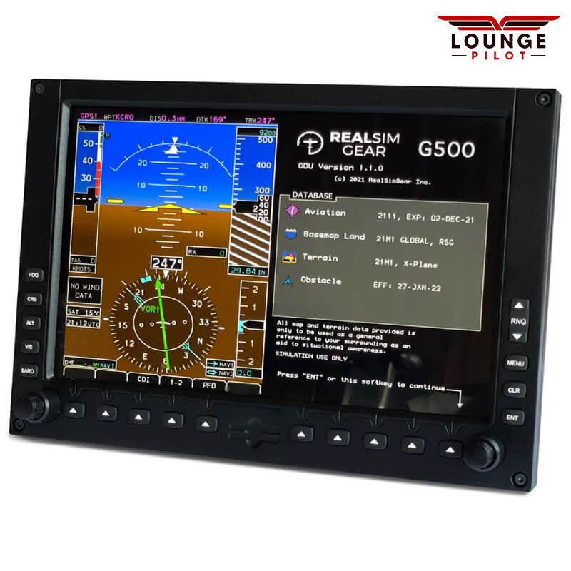 RealSimGear G500 Avionics Panel: Unparalleled realism replicating Garmin G500 glass cockpit. Backlit buttons, high-brightness screen for precise interaction. Seamlessly integrated with default and select aircraft. Detailed map displays, waypoint access, and RealityXP compatibility set new standard in X-Plane avionics. Versatile for helicopters with flipped displays.