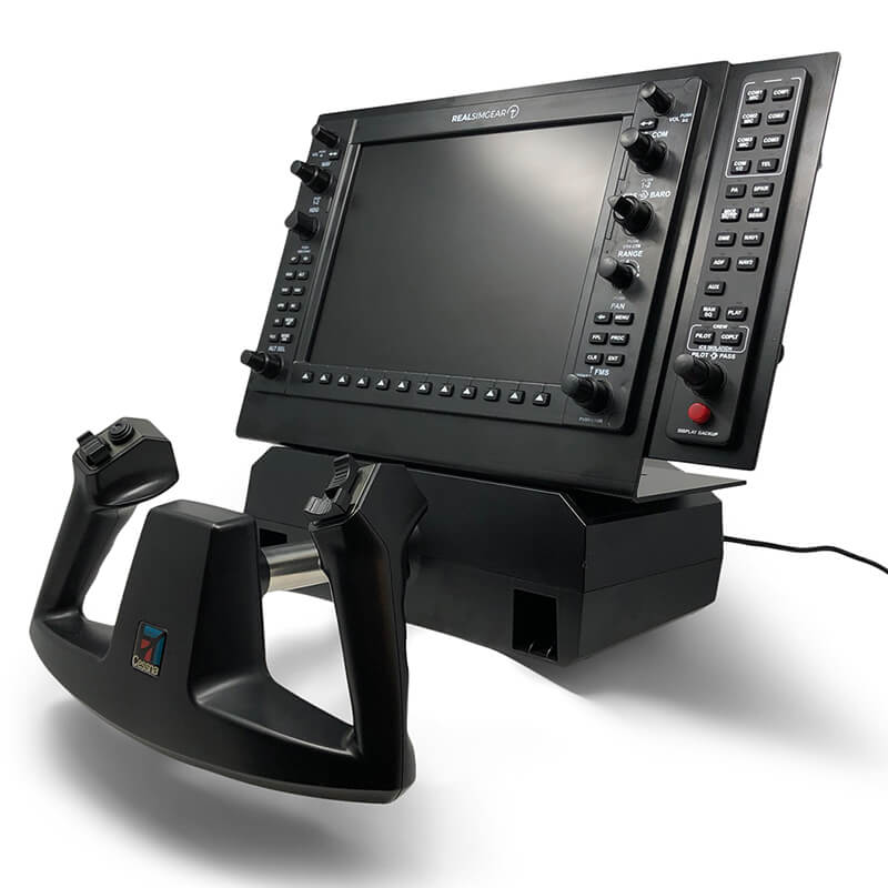 The RealSimGear GMA Audio Panel Add-on allows you to control which COM or NAV radio source is heard while flying.  The unit features rubber buttons and LED indicators that display which COM or NAV radio is being monitored and which COM radio is being used for transmission.  This unit significantly increases the level of realism when using virtual ATC services such as PilotEdge.  The other buttons and the volume knob, while not used in X-Plane, are available for mapping to other functions if desired.