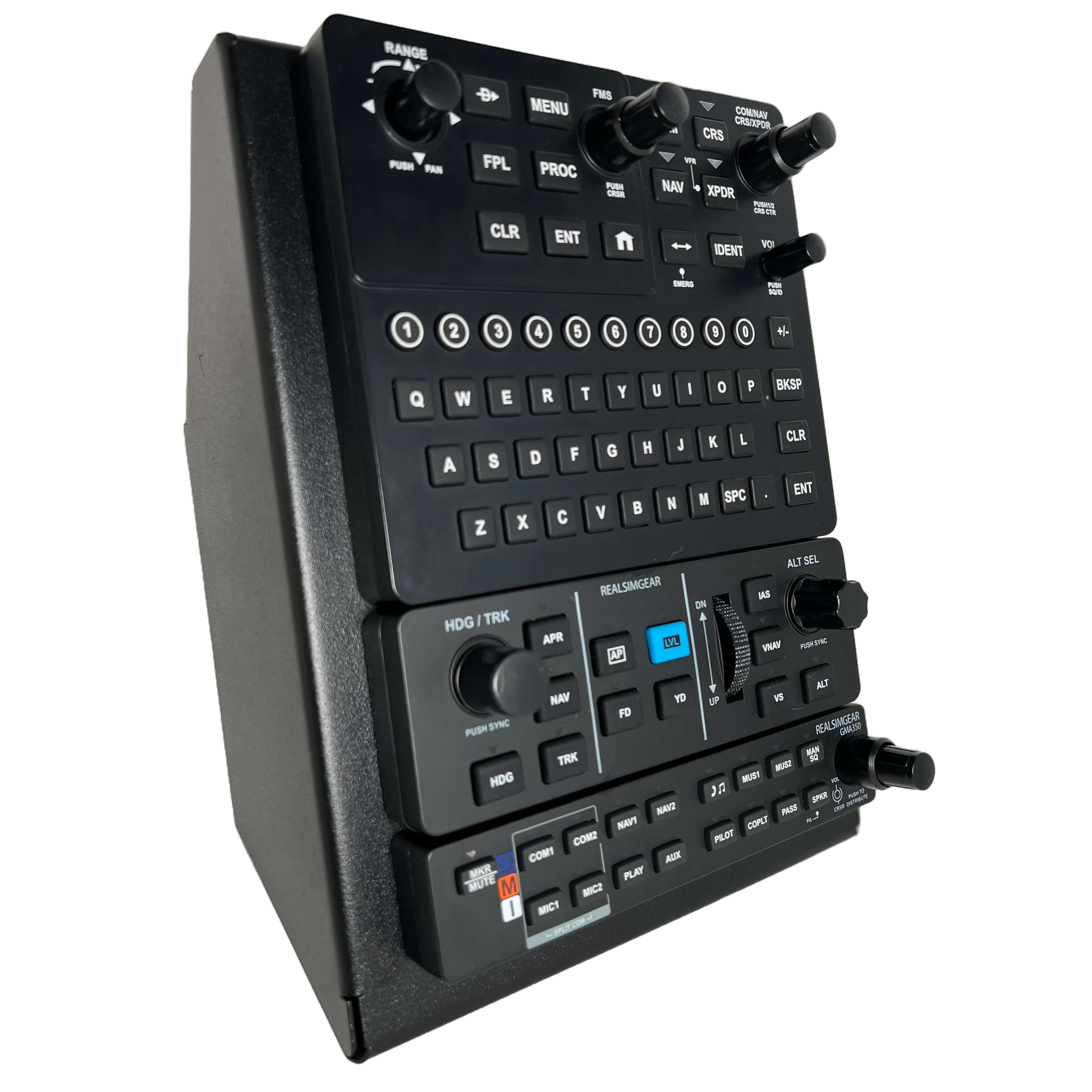 RealSimGear Modular GCU Stack: Versatile base chassis supports various avionics configurations. Interchangeable faceplate for customisation. Features built-in mounting brackets for RealSimGear 7 Port USB Hub. Expand connectivity with USB3 to HDMI adapter. Compatible with diverse flight simulator setups.