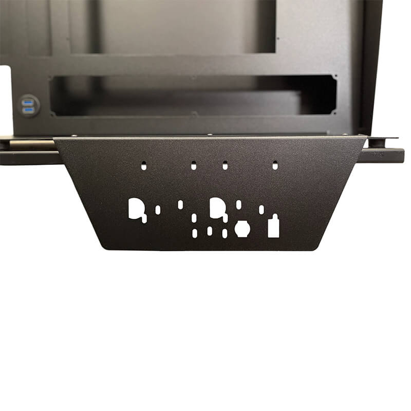  The RealSimGear Modular Panel System offers a stable, fully enclosed base for flight sim avionics without desk clamps. It includes a USB hub, power cables, and a USB to HDMI adapter, needing just one USB3 and power connection. The front panel is swappable with options like G1000, TBM, and custom layouts. A front-mounted power switch, RGB LED lighting, and dual USB socket provide easy power control, device connections, and iPad charging when using ForeFlight.