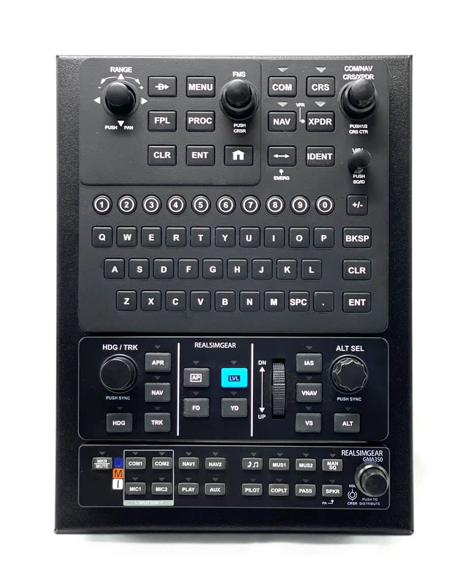 The RealSimGear Perspective Plus GCU Stack replicates the GCU479, GFC500 autopilot, and GMA350 audio panel found in Cirrus SR20 and SR22 aircraft with Perspective Plus avionics. Encased in a durable steel powder-coated enclosure, it seamlessly integrates with RealSimGear FlightDeck or Cirrus Desktop Console.