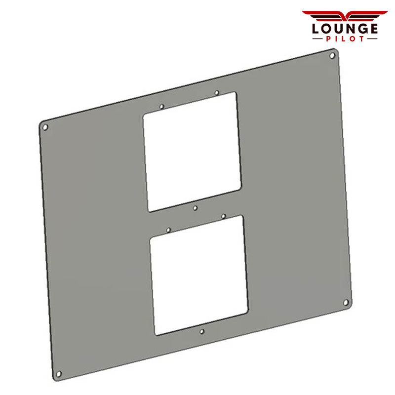 The RealSimGear G5 Faceplate is designed specifically for the Yoke Top Mount Chassis System, offering a modular solution in three parts. It includes the RealSimGear Yoke Top Stand Chassis and an avionics faceplate, along with this specialized faceplate tailored for dual G5's. With slots for two RealSimGear G5 units, it ensures seamless integration for an authentic flight simulation experience.