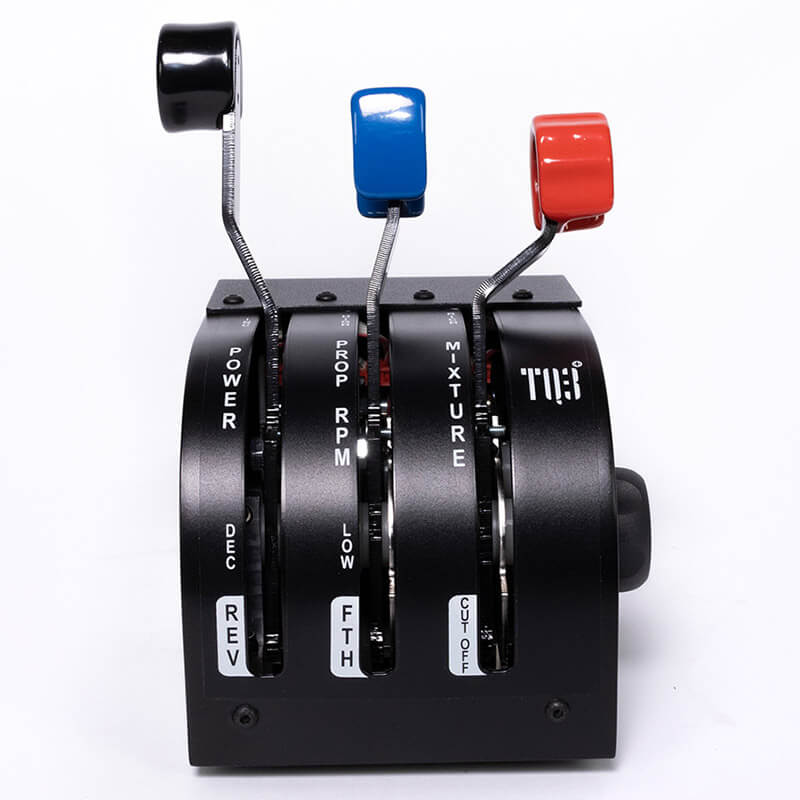 Experience unparalleled realism with the VirtualFly TQ3 Plus Throttle for Flight Simulation. Featuring essential controls like Throttle Reverse, Propeller Feather, and Cut-Off mixture, adjustable touch-on levers, and Hall Effect magnetic sensors for lifelong precision. Compatible with top flight sim platforms and crafted with 95% metal construction. Elevate your virtual piloting experience today.