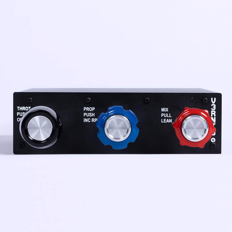 VirtualFly V3RNIO Plus TPM: Ultimate Flight Sim Control. Vernier-style throttle, propeller, and mixture levers ensure precision. Hall effect sensors for lifetime durability. Adjustable throttle hardness. Realistic aircraft feel. Compatible with MSFS, P3D, X-Plane.