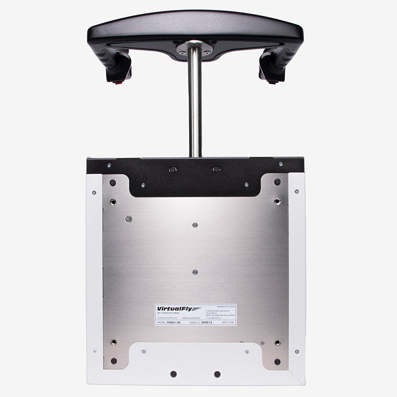 YOKO Plus Yoke: Enhanced version of the renowned YOKO yoke for flight simulation. Features 144mm travelling shaft, VirtualFly Linear Guide System for precise pitch control. Integrated 8-way Hat Switch for mid-flight view adjustments. Hall Effect Contactless Sensors for smooth pitch and roll operation. Durable metal construction for lifelong reliability. Certified by US Federal Aviation Administration (FAA) for training devices.