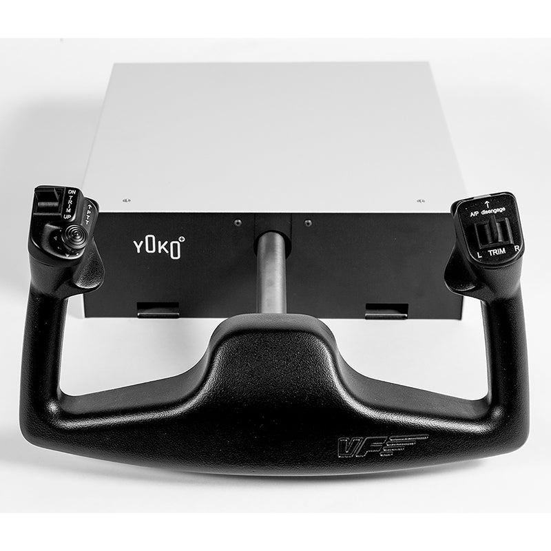 YOKO Plus Yoke: Enhanced version of the renowned YOKO yoke for flight simulation. Features 144mm travelling shaft, VirtualFly Linear Guide System for precise pitch control. Integrated 8-way Hat Switch for mid-flight view adjustments. Hall Effect Contactless Sensors for smooth pitch and roll operation. Durable metal construction for lifelong reliability. Certified by US Federal Aviation Administration (FAA) for training devices.